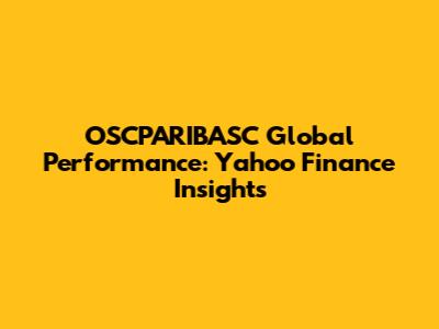 OSCPARIBASC Global Performance: Yahoo Finance Insights