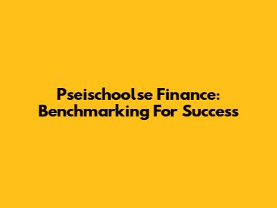 Pseischoolse Finance: Benchmarking For Success